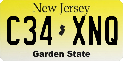 NJ license plate C34XNQ