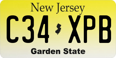 NJ license plate C34XPB