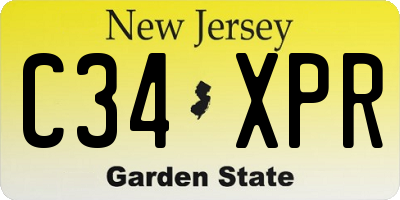 NJ license plate C34XPR