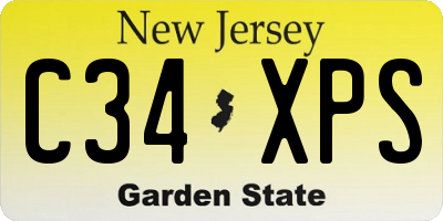 NJ license plate C34XPS