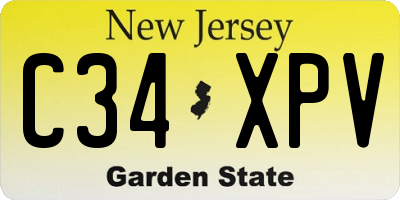 NJ license plate C34XPV