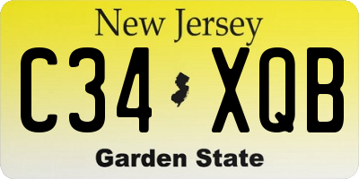NJ license plate C34XQB