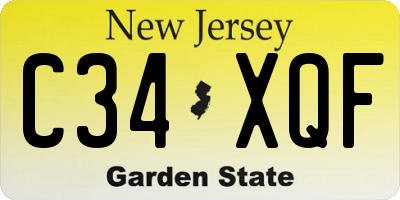 NJ license plate C34XQF