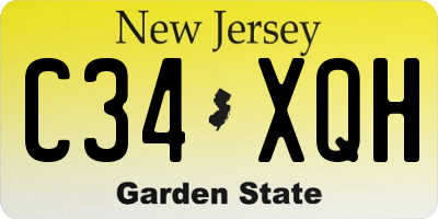 NJ license plate C34XQH