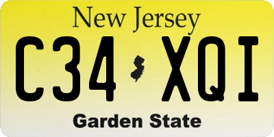 NJ license plate C34XQI