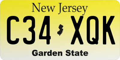 NJ license plate C34XQK