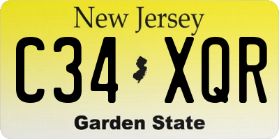 NJ license plate C34XQR