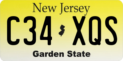 NJ license plate C34XQS