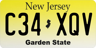 NJ license plate C34XQV