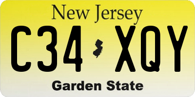 NJ license plate C34XQY
