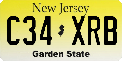 NJ license plate C34XRB