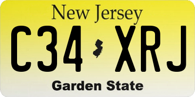 NJ license plate C34XRJ