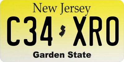 NJ license plate C34XRO