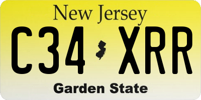 NJ license plate C34XRR