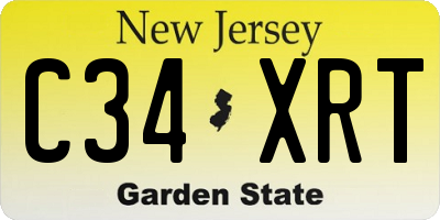 NJ license plate C34XRT