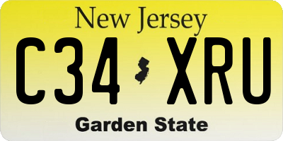 NJ license plate C34XRU