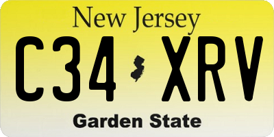 NJ license plate C34XRV