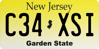 NJ license plate C34XSI