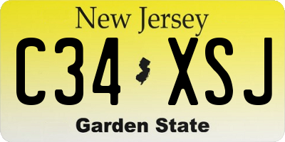 NJ license plate C34XSJ