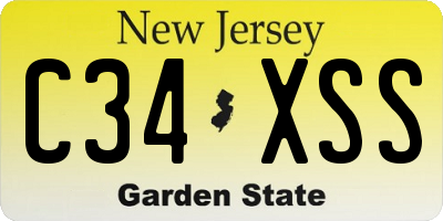 NJ license plate C34XSS