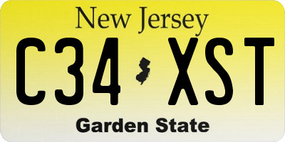 NJ license plate C34XST