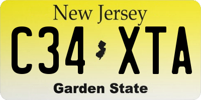 NJ license plate C34XTA