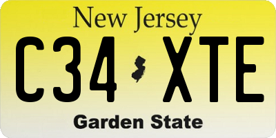 NJ license plate C34XTE