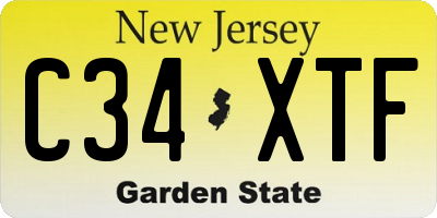 NJ license plate C34XTF