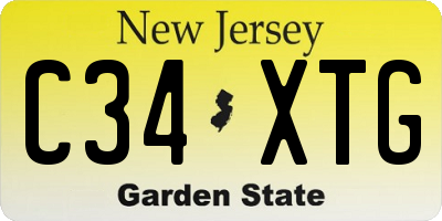 NJ license plate C34XTG