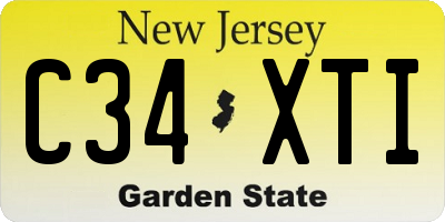 NJ license plate C34XTI