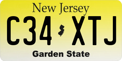 NJ license plate C34XTJ