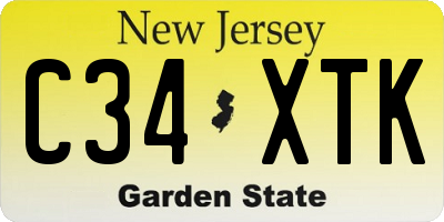 NJ license plate C34XTK