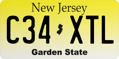 NJ license plate C34XTL