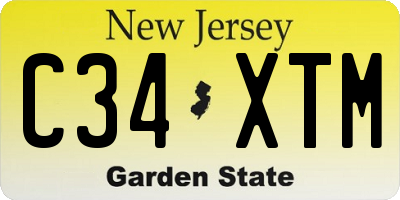 NJ license plate C34XTM