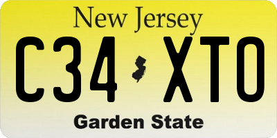 NJ license plate C34XTO