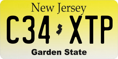 NJ license plate C34XTP