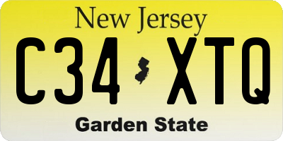 NJ license plate C34XTQ