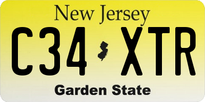 NJ license plate C34XTR