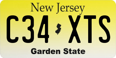NJ license plate C34XTS