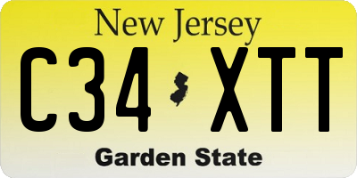 NJ license plate C34XTT