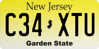 NJ license plate C34XTU