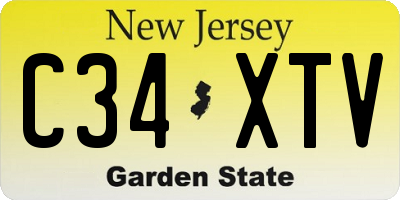NJ license plate C34XTV