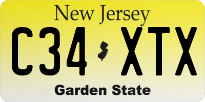 NJ license plate C34XTX
