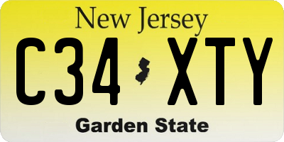 NJ license plate C34XTY