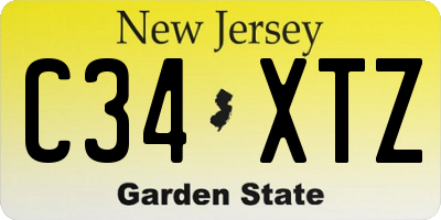 NJ license plate C34XTZ