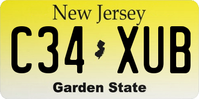 NJ license plate C34XUB