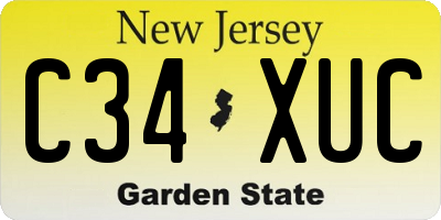 NJ license plate C34XUC