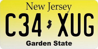 NJ license plate C34XUG