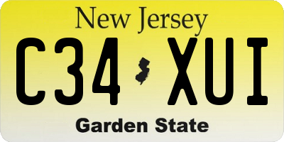 NJ license plate C34XUI