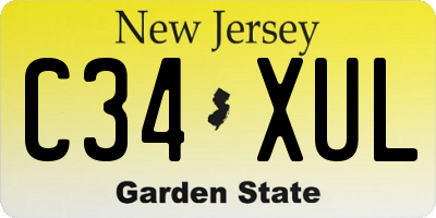 NJ license plate C34XUL